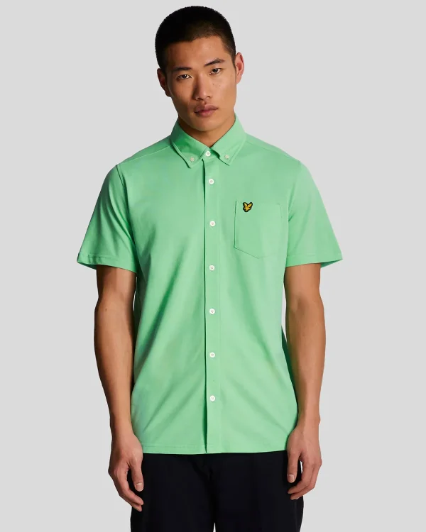 Lyle & Scott Hemden<Kurzärmeliges Piqué-Hemd Rasengrün