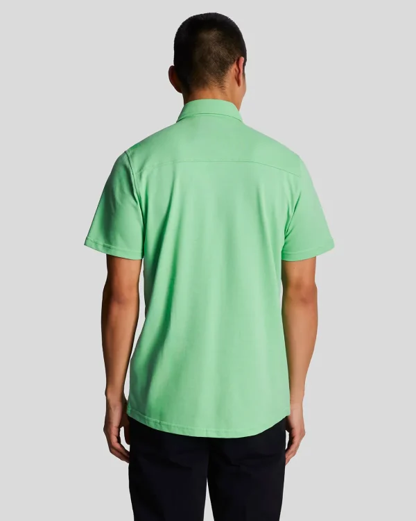 Lyle & Scott Hemden<Kurzärmeliges Piqué-Hemd Rasengrün