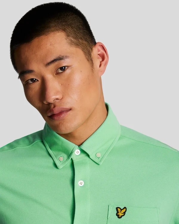 Lyle & Scott Hemden<Kurzärmeliges Piqué-Hemd Rasengrün