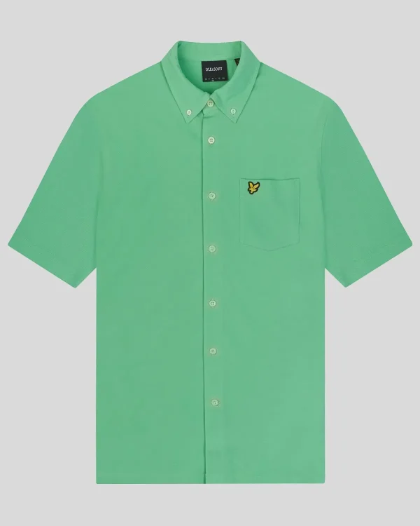 Lyle & Scott Hemden<Kurzärmeliges Piqué-Hemd Rasengrün