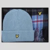 Lyle & Scott Schals & Handschuhe | Kopfbedeckungen<Lambswool Blend Checked Schal & Beanie Geschenkset BlueSmoke