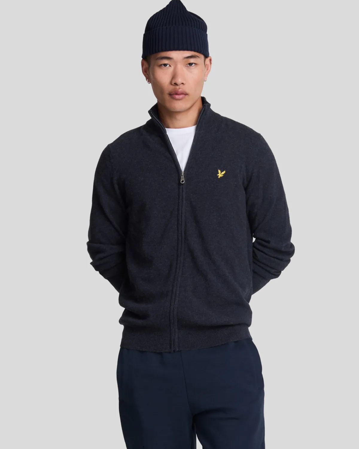 lambswool_blend_zip_through_cardigan_0-3.webp Lyle & Scott Pullover & Strickwaren<Lambswool Blend Zip Through Cardigan DarkNavyMarl