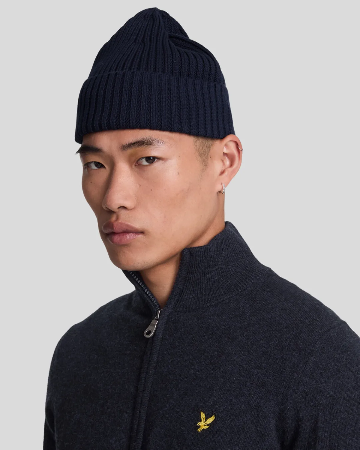 lambswool_blend_zip_through_cardigan_3-3.webp Lyle & Scott Pullover & Strickwaren<Lambswool Blend Zip Through Cardigan DarkNavyMarl