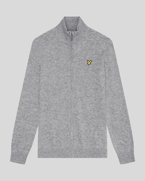 Lyle & Scott Pullover & Strickwaren<Lambswool Blend Zip Through Cardigan MidGreyMarl