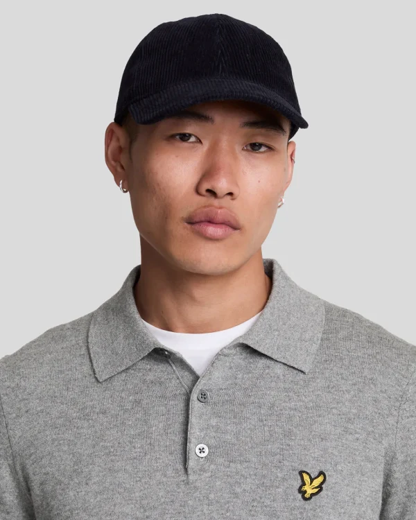 Lyle & Scott Polohemden<Langärmeliges gestricktes Poloshirt aus Baumwolle und Merino MidGreyMarl
