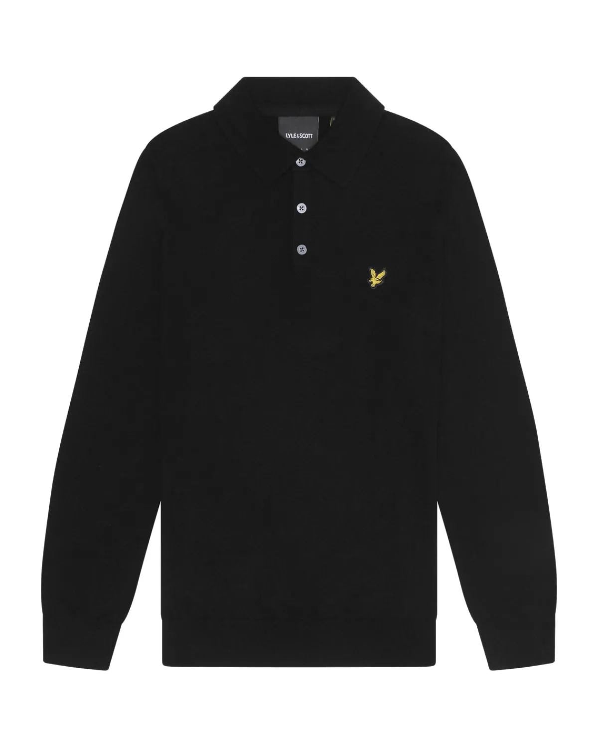 langrmeliges_gestricktes_poloshirt_aus_baumwolle_und_merino_4.webp Lyle & Scott Polohemden<Langärmeliges gestricktes Poloshirt aus Baumwolle und Merino JetBlack