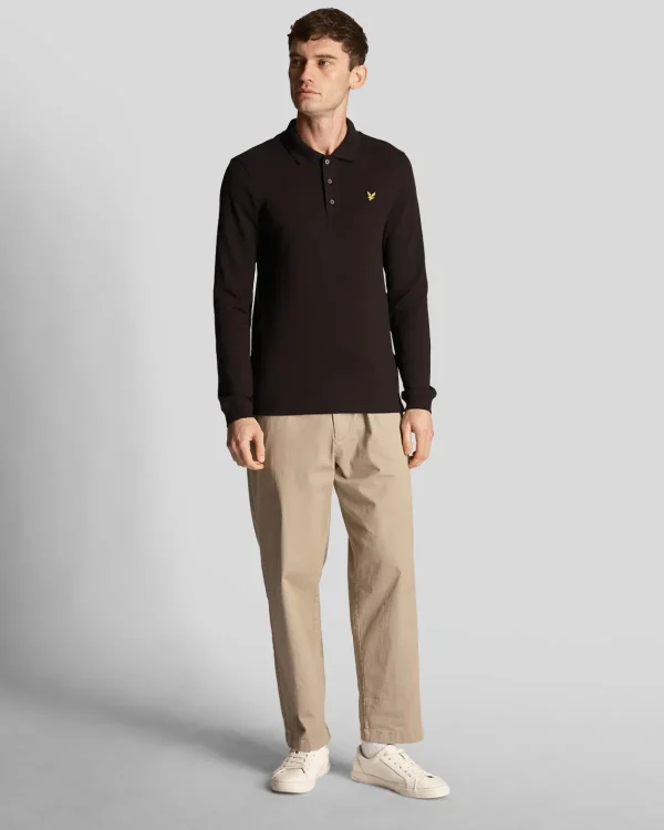 Lyle & Scott Polohemden<Langärmeliges Polohemd Pechschwarz