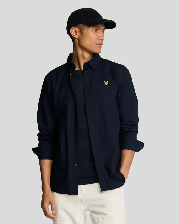 Lyle & Scott Hemden<Langärmeliges Popeline-Hemd DarkNavy