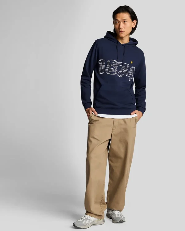 Lyle & Scott Kapuzenpullover<1874 Logo Pullover Hoodie Marine