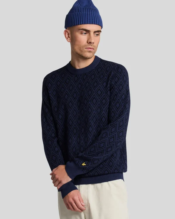 Lyle & Scott Pullover & Strickwaren<Monogramm Intarsien Pullover NavyNight