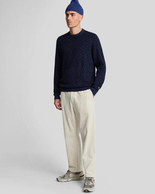 Lyle & Scott Pullover & Strickwaren<Monogramm Intarsien Pullover NavyNight