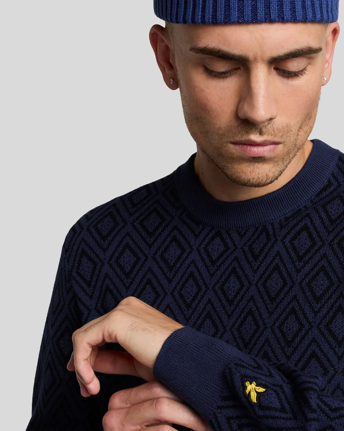 monogramm_intarsien_pullover_3-1.webp Lyle & Scott Pullover & Strickwaren<Monogramm Intarsien Pullover NavyNight