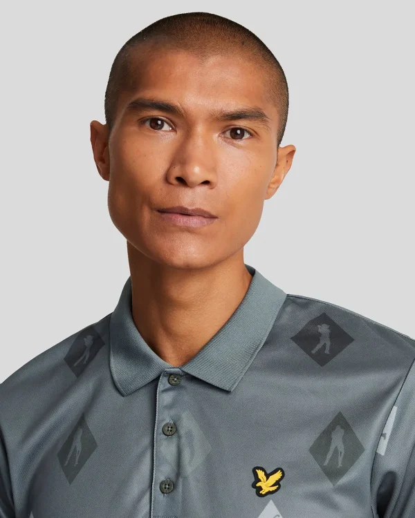 Lyle & Scott Golf | Polohemden<Polka Diamond Golf Polo Shirt CactusGreen