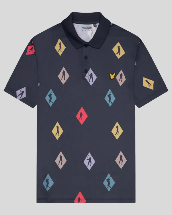 Lyle & Scott Golf | Polohemden<Polka Diamond Golf Polo Shirt DarkNavy
