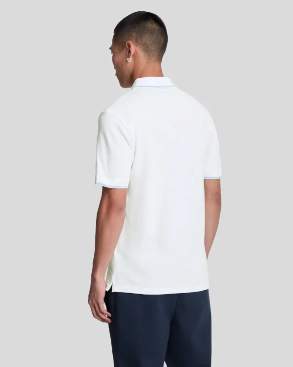Lyle & Scott Polohemden<Polohemd mit Spitze Weiß/hellblau