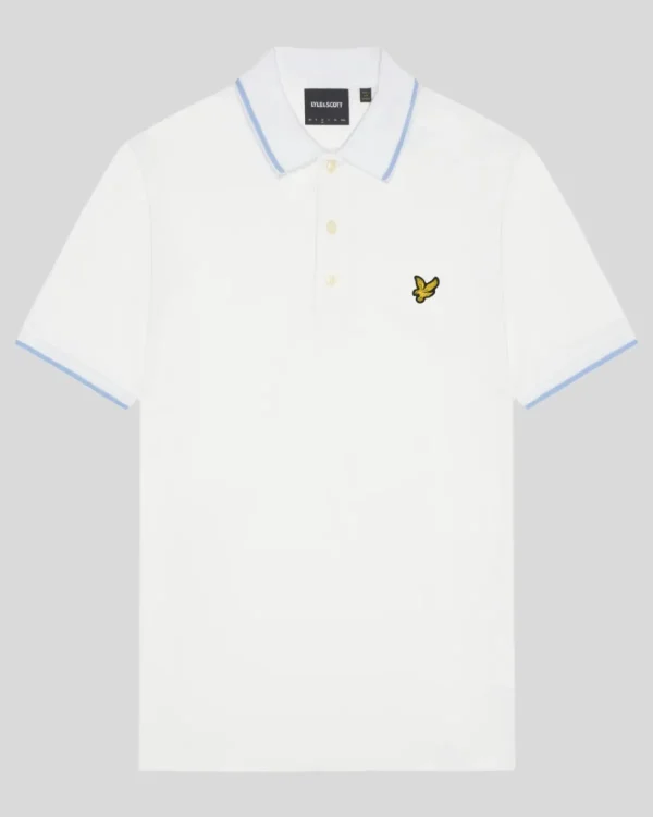 Lyle & Scott Polohemden<Polohemd mit Spitze Weiß/hellblau