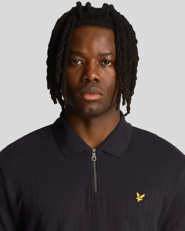 Lyle & Scott Polohemden<Polohemd mit strukturierten Streifen DunkleMarine