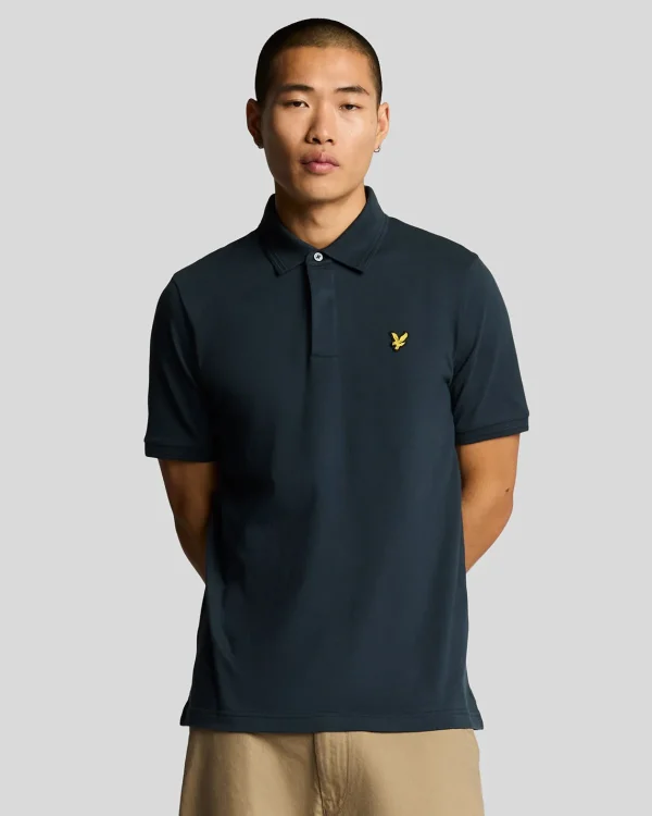 Lyle & Scott Polohemden<Poloshirt mit osmanischer Spitze MuddyNavy