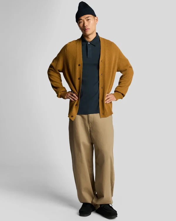 Lyle & Scott Polohemden<Poloshirt mit osmanischer Spitze MuddyNavy