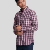 Lyle & Scott Vermächtnis | Hemden<Popeline-Hemd mit gewaschenem Karo DarkNavy/RichBurgundy