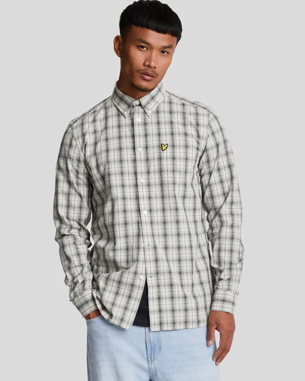 Lyle & Scott Vermächtnis | Hemden<Popeline-Hemd mit gewaschenem Karo Gunmetal/MidGreyMarl