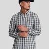 Lyle & Scott Hemden<Popeline-Hemd mit gewaschenem Karo Cove/DarkNavy