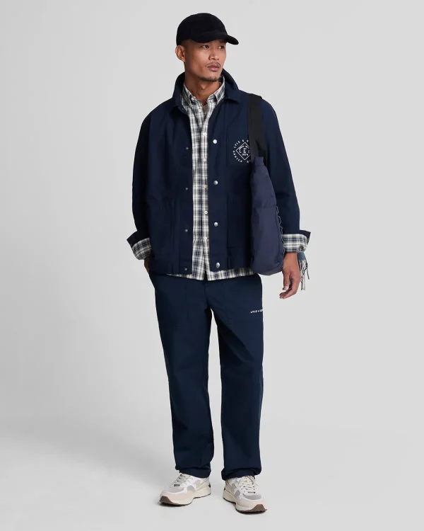 Lyle & Scott Hemden<Popeline-Hemd mit gewaschenem Karo Cove/DarkNavy