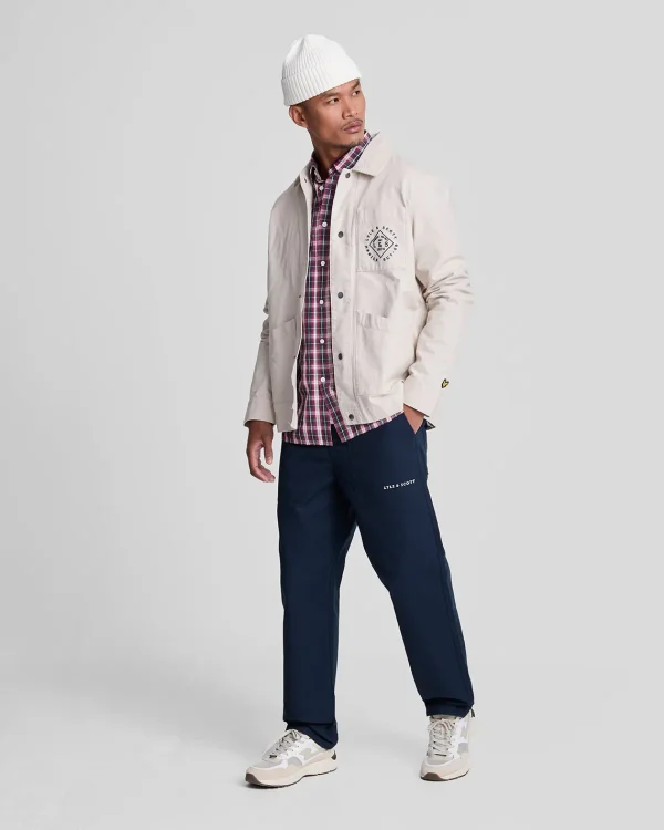 Lyle & Scott Vermächtnis | Hemden<Popeline-Hemd mit gewaschenem Karo DarkNavy/RichBurgundy