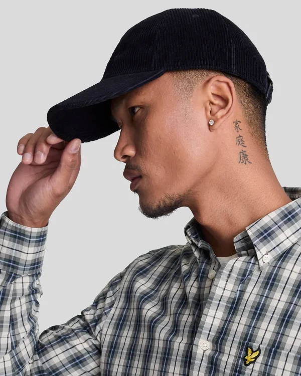 Lyle & Scott Hemden<Popeline-Hemd mit gewaschenem Karo Cove/DarkNavy