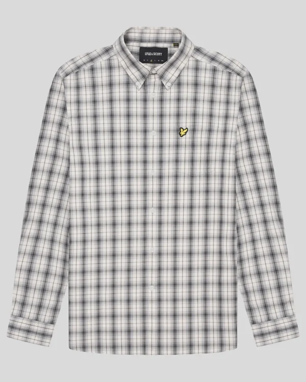 Lyle & Scott Vermächtnis | Hemden<Popeline-Hemd mit gewaschenem Karo Gunmetal/MidGreyMarl