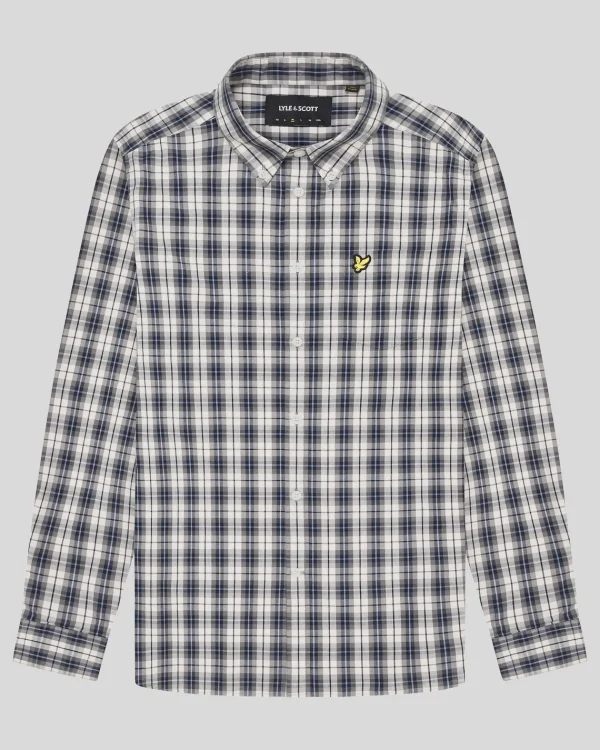 Lyle & Scott Hemden<Popeline-Hemd mit gewaschenem Karo Cove/DarkNavy