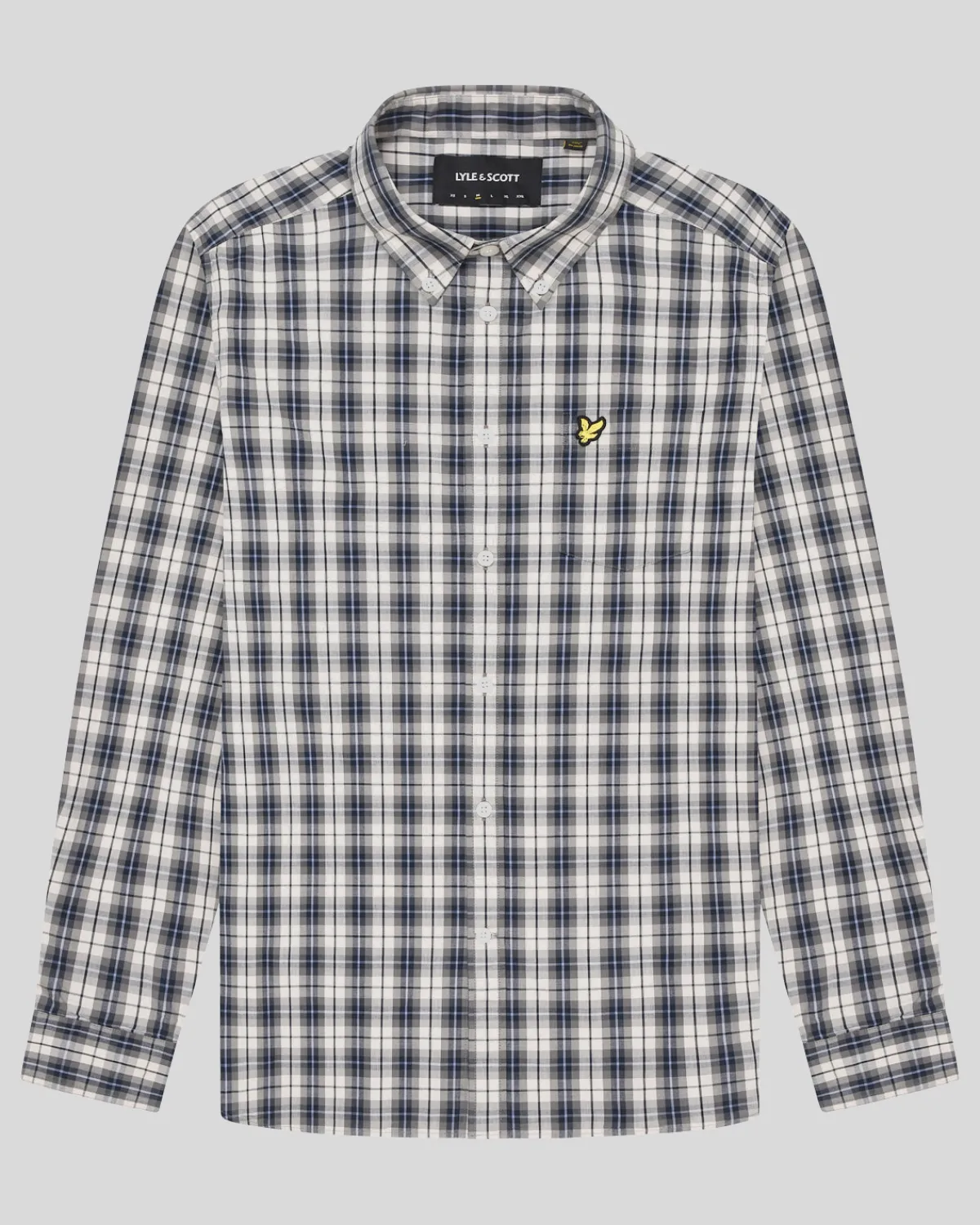 popelinehemd_mit_gewaschenem_karo_4-3.webp Lyle & Scott Hemden<Popeline-Hemd mit gewaschenem Karo Cove/DarkNavy