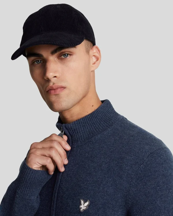 Lyle & Scott Reframed<Premium Kaschmir-Mischung Zip Through Pullover MidnightNavy