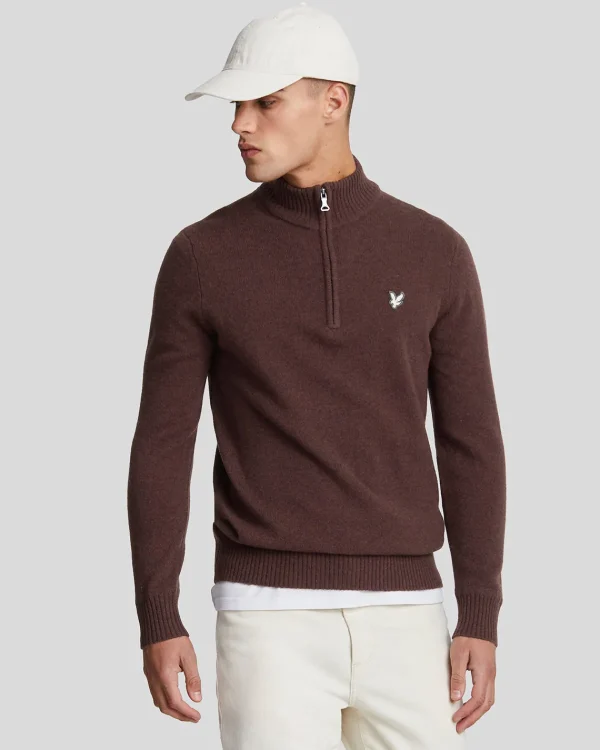 Lyle & Scott Reframed<Premium Lambswool 1/4 Zip Pullover RubberRed