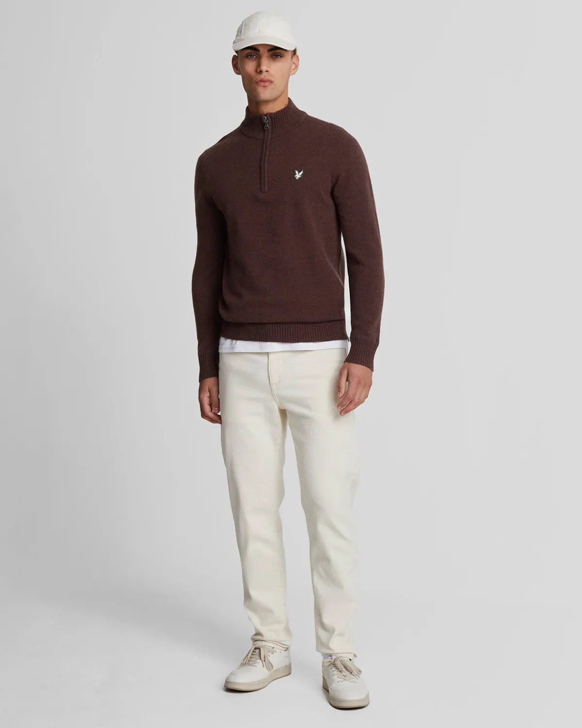 premium_lambswool__zip_pullover_1.webp Lyle & Scott Reframed<Premium Lambswool 1/4 Zip Pullover RubberRed