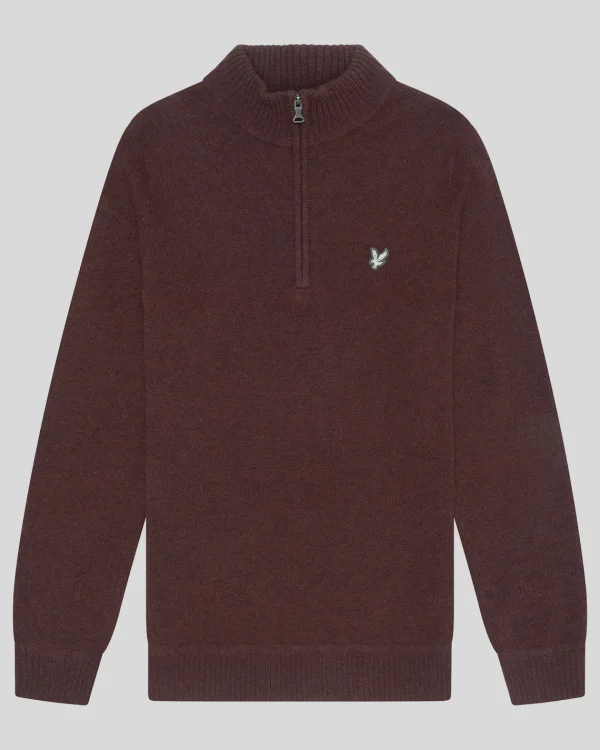 Lyle & Scott Reframed<Premium Lambswool 1/4 Zip Pullover RubberRed