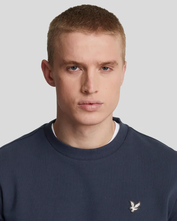 Lyle & Scott Reframed | Sweatshirts<Premium Sweatshirt mit Rundhalsausschnitt aus French Terry in Diagonalbindung MidnightNavy