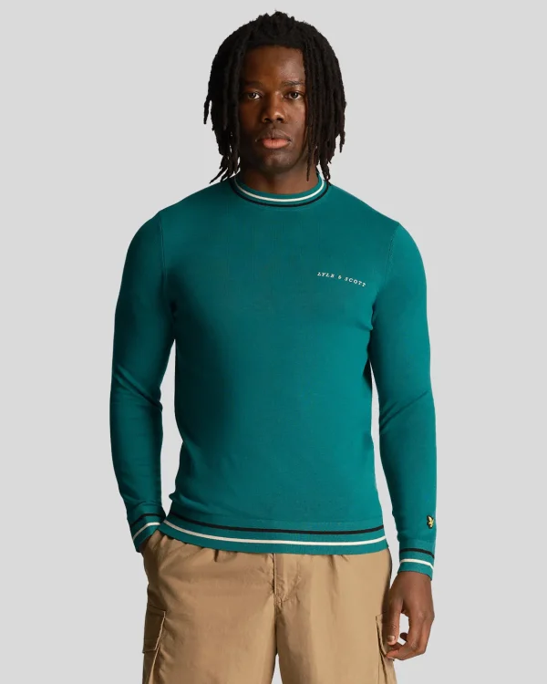 Lyle & Scott Drehbuchsticke<Pullover mit Rundhalsausschnitt Gerichtsgrün