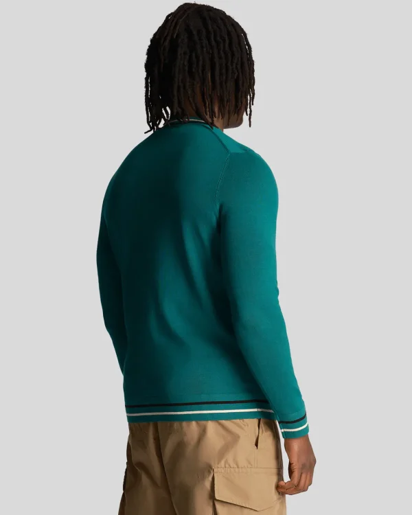 Lyle & Scott Drehbuchsticke<Pullover mit Rundhalsausschnitt Gerichtsgrün