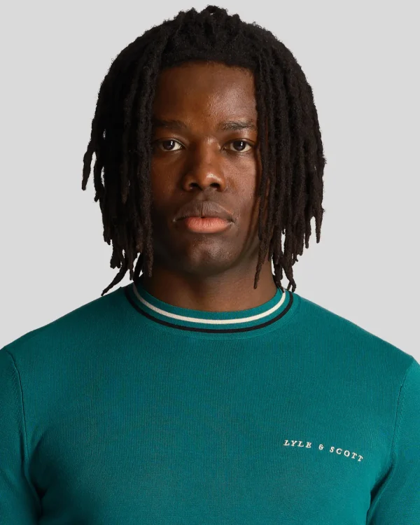 Lyle & Scott Drehbuchsticke<Pullover mit Rundhalsausschnitt Gerichtsgrün