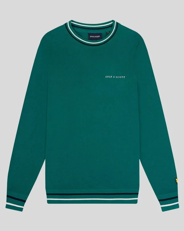 Lyle & Scott Drehbuchsticke<Pullover mit Rundhalsausschnitt Gerichtsgrün