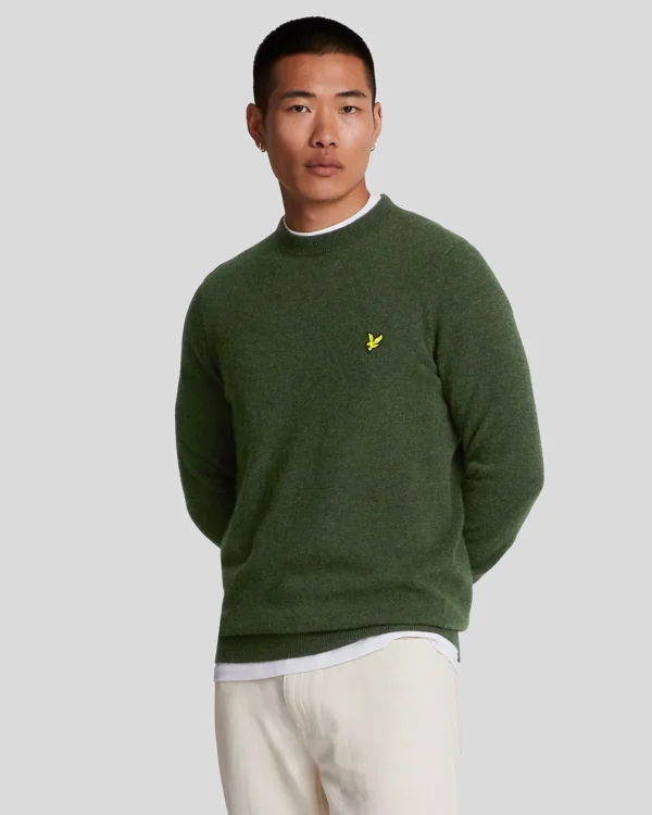Lyle & Scott Vermächtnis | Pullover & Strickwaren<Pullover mit Rundhalsausschnitt aus Lambswool-Mischung DarkGreenMarl
