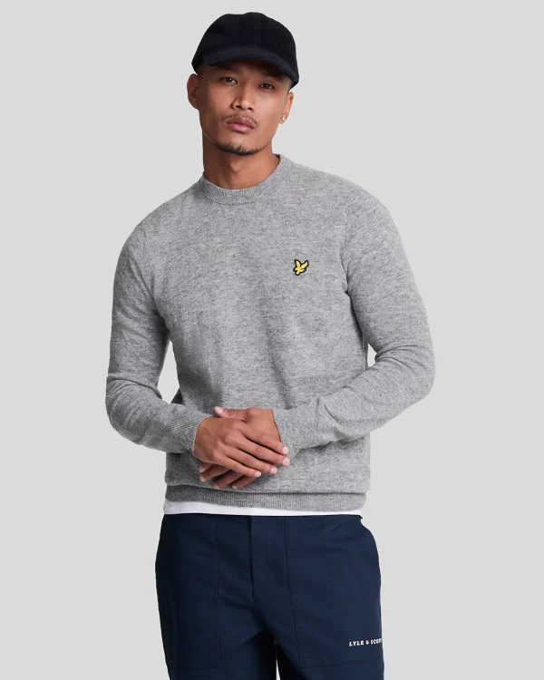 Lyle & Scott Pullover & Strickwaren<Pullover mit Rundhalsausschnitt aus Lambswool-Mischung MidGreyMarl