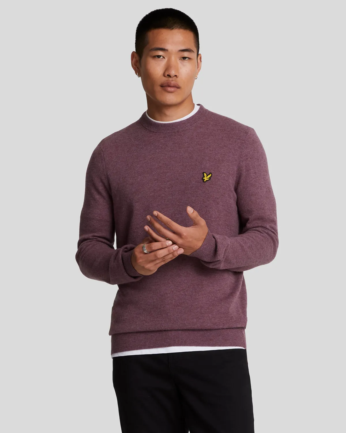 pullover_mit_rundhalsausschnitt_aus_lambswoolmischung_0.webp Lyle & Scott Vermächtnis | Pullover & Strickwaren<Pullover mit Rundhalsausschnitt aus Lambswool-Mischung HighlandMauveMarl