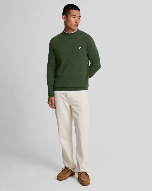 Lyle & Scott Vermächtnis | Pullover & Strickwaren<Pullover mit Rundhalsausschnitt aus Lambswool-Mischung DarkGreenMarl