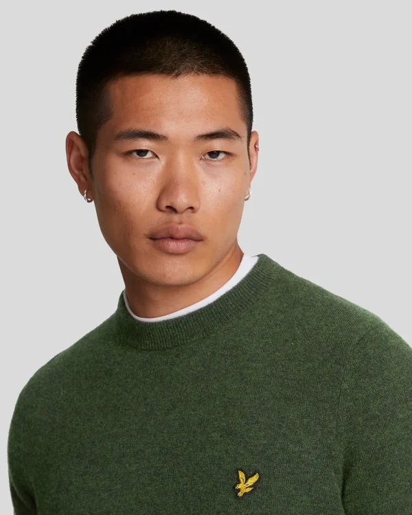 Lyle & Scott Vermächtnis | Pullover & Strickwaren<Pullover mit Rundhalsausschnitt aus Lambswool-Mischung DarkGreenMarl
