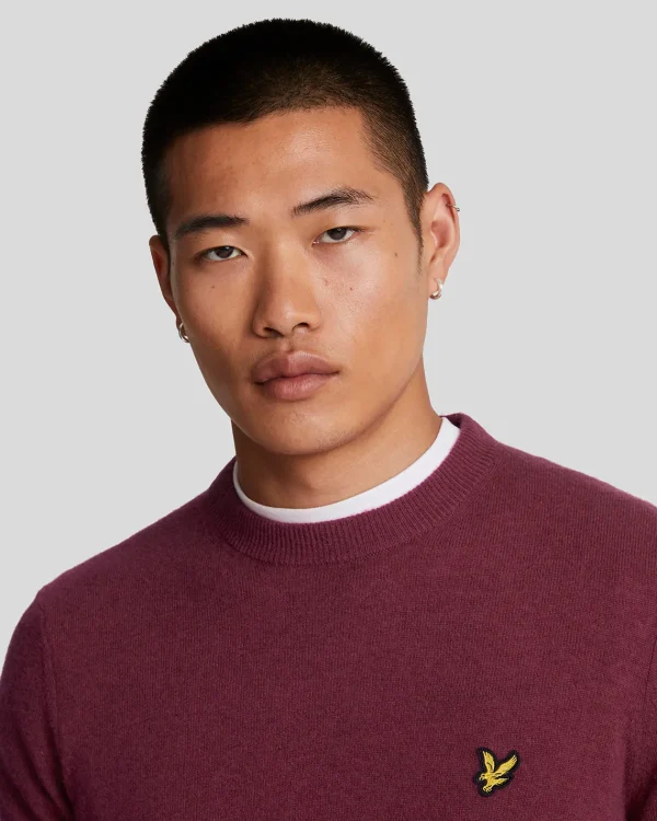 Lyle & Scott Pullover & Strickwaren<Pullover mit Rundhalsausschnitt aus Lambswool-Mischung BurgundyMarl
