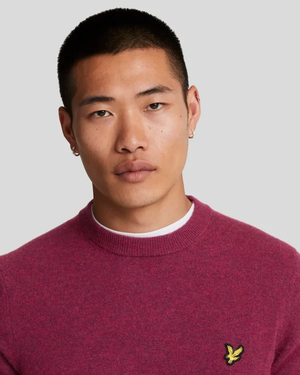 Lyle & Scott Pullover & Strickwaren<Pullover mit Rundhalsausschnitt aus Lambswool-Mischung RichBurgundyMarl