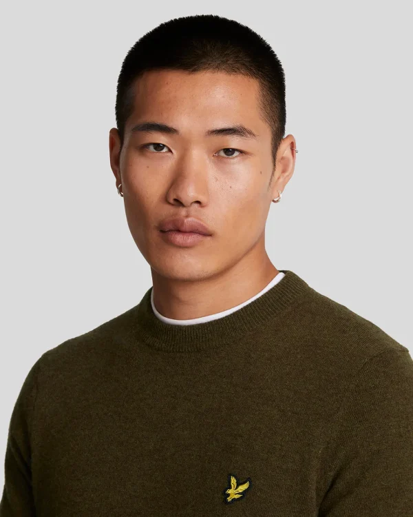 Lyle & Scott Pullover & Strickwaren<Pullover mit Rundhalsausschnitt aus Lambswool-Mischung OliveMarl