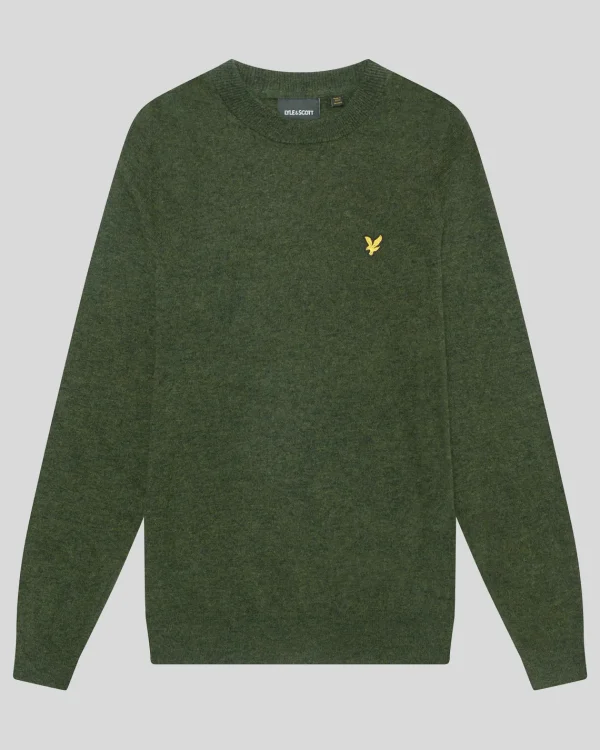 Lyle & Scott Vermächtnis | Pullover & Strickwaren<Pullover mit Rundhalsausschnitt aus Lambswool-Mischung DarkGreenMarl